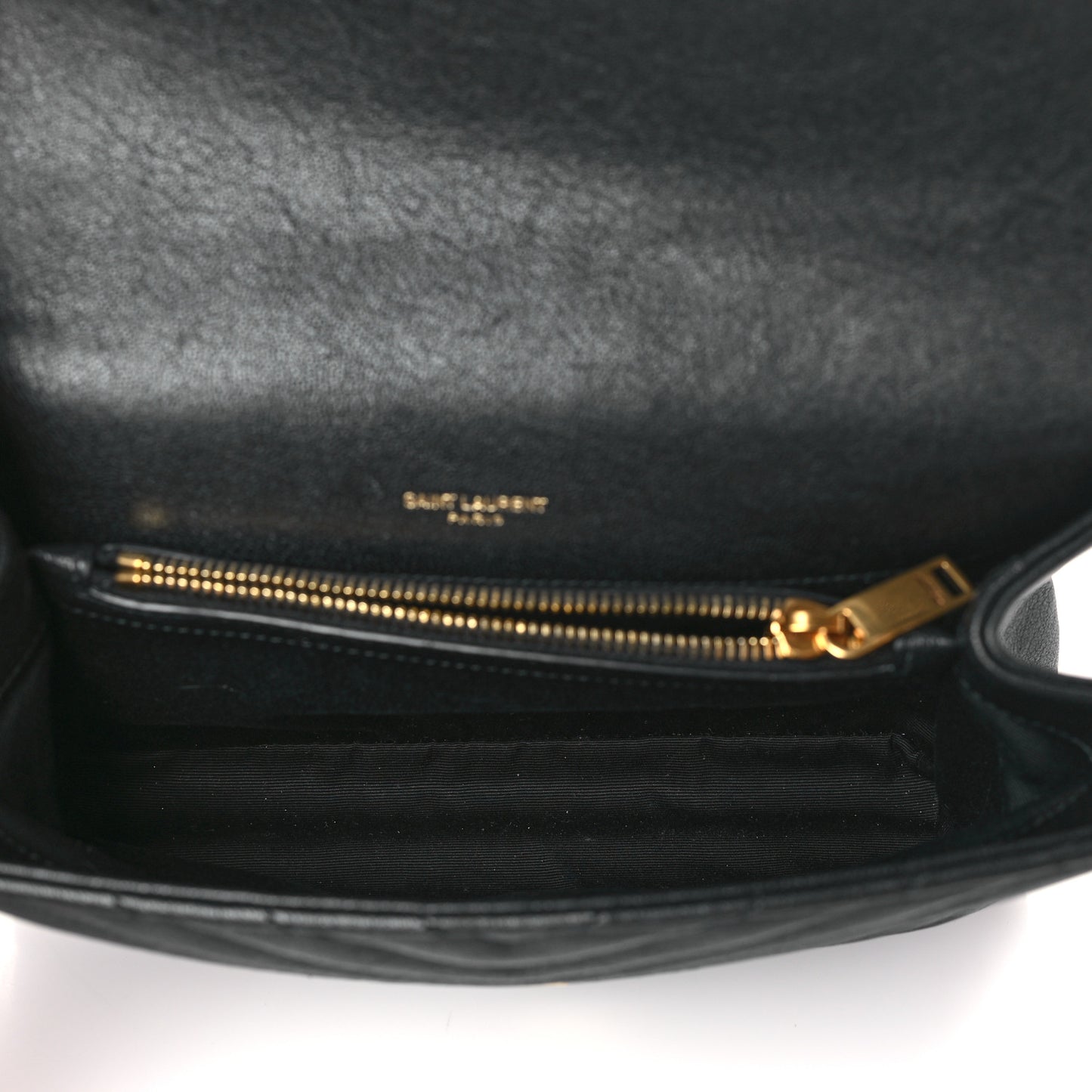 Sheepskin Matelasse Chevron Monogram Medium College Bag Black