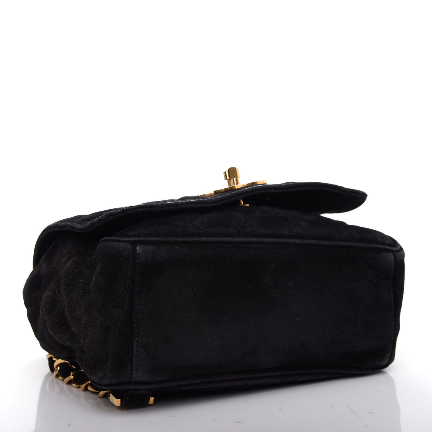 Suede Quilted Backpack Black