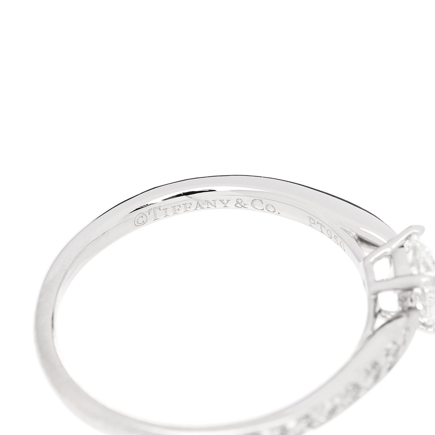 Platinum Diamond .47ct Round Brilliant Harmony Engagement Ring 51 5.75