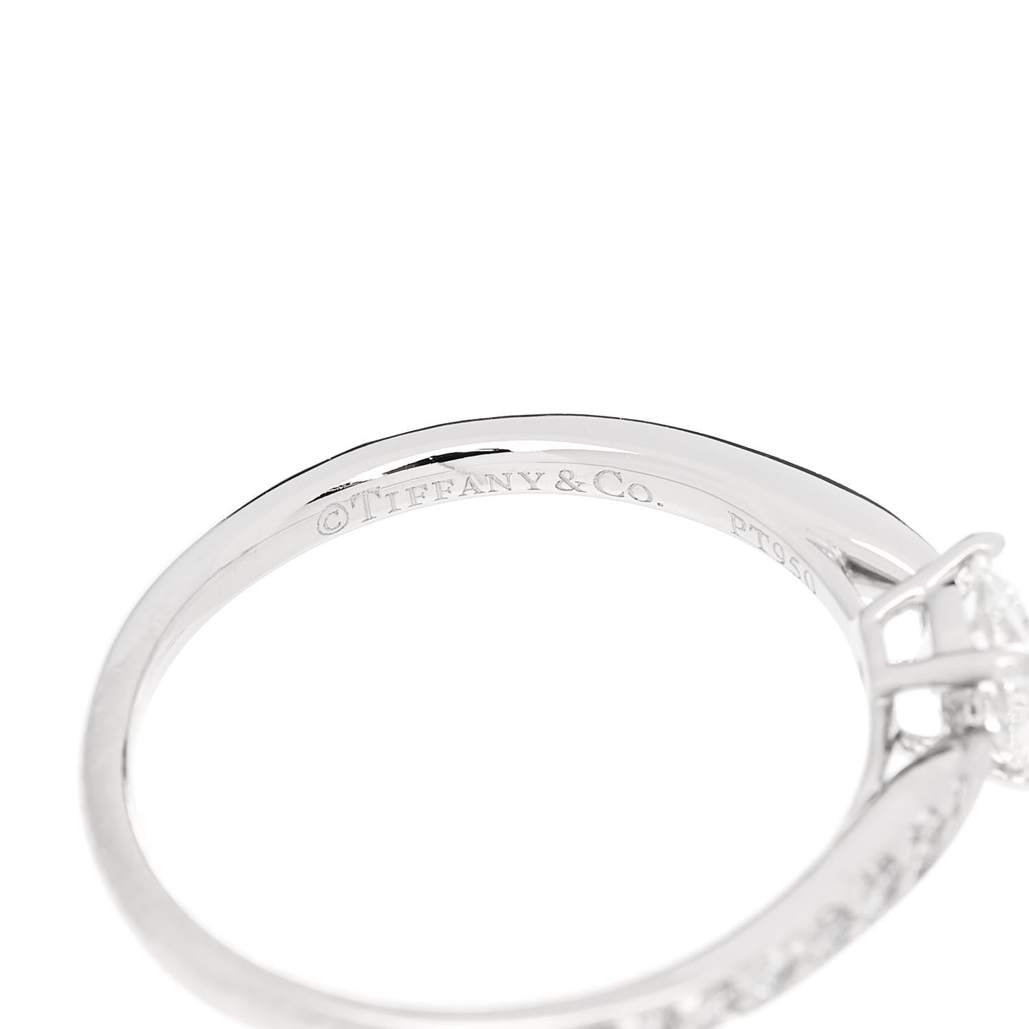 Tiffany Platinum Diamond .47ct Round Brilliant Harmony Engagement Ring 51 5.75 5 of 7