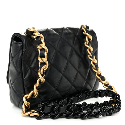 Chanel Lambskin Quilted Small Lacquered Chain Flap Black 3 of 10