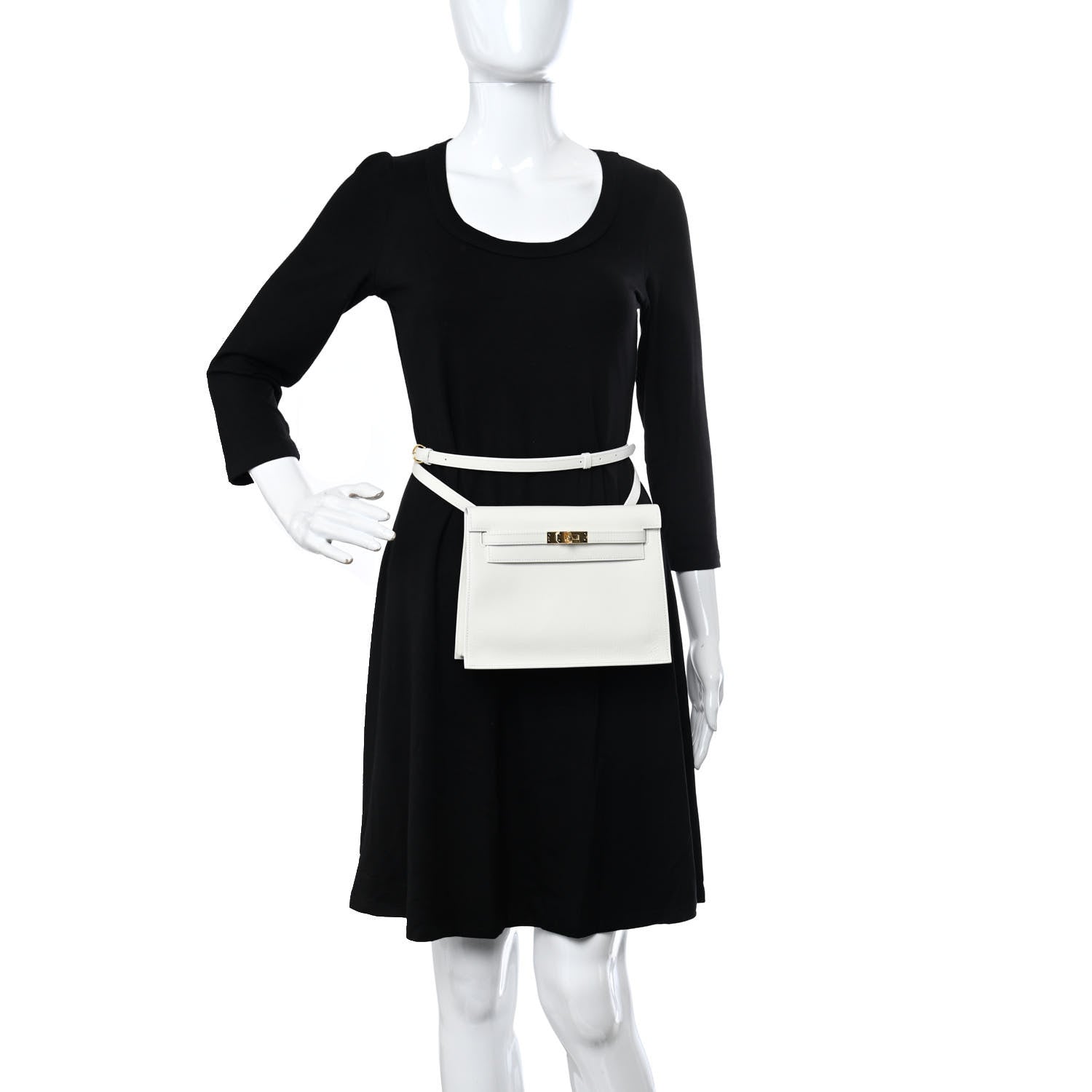 Hermes Evercolor Kelly Danse II Belt Bag White 2 of 11