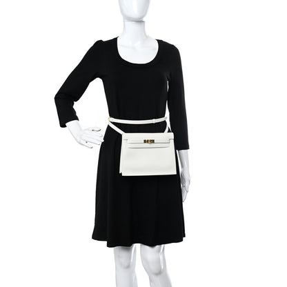 Hermes Evercolor Kelly Danse II Belt Bag White 2 of 11