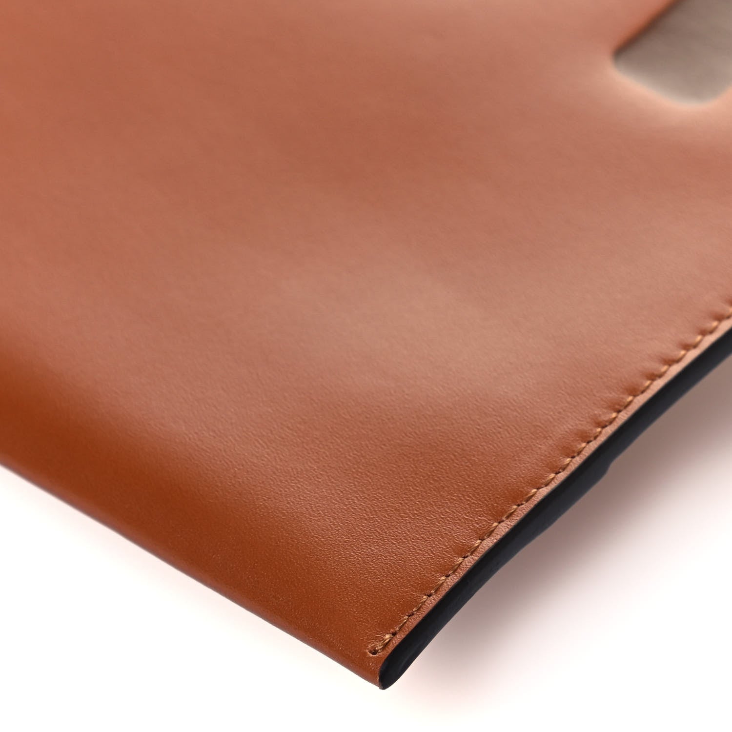 Fendi Vitello King Logo Embossed Large Flat Pouch Cuoio 9 of 12