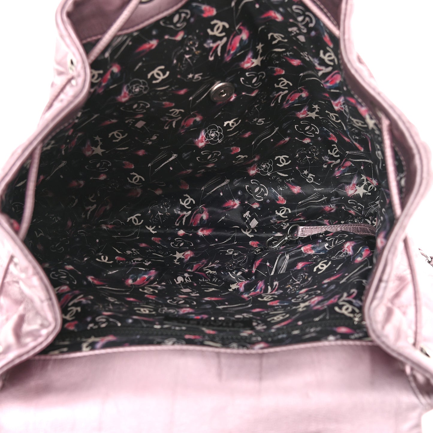 Iridescent Calfskin Quilted Ground Control Backpack Pink