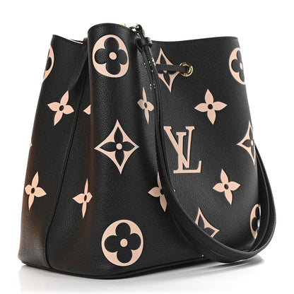 Louis Vuitton Empreinte Monogram Giant Neonoe MM Black Beige 3 of 8