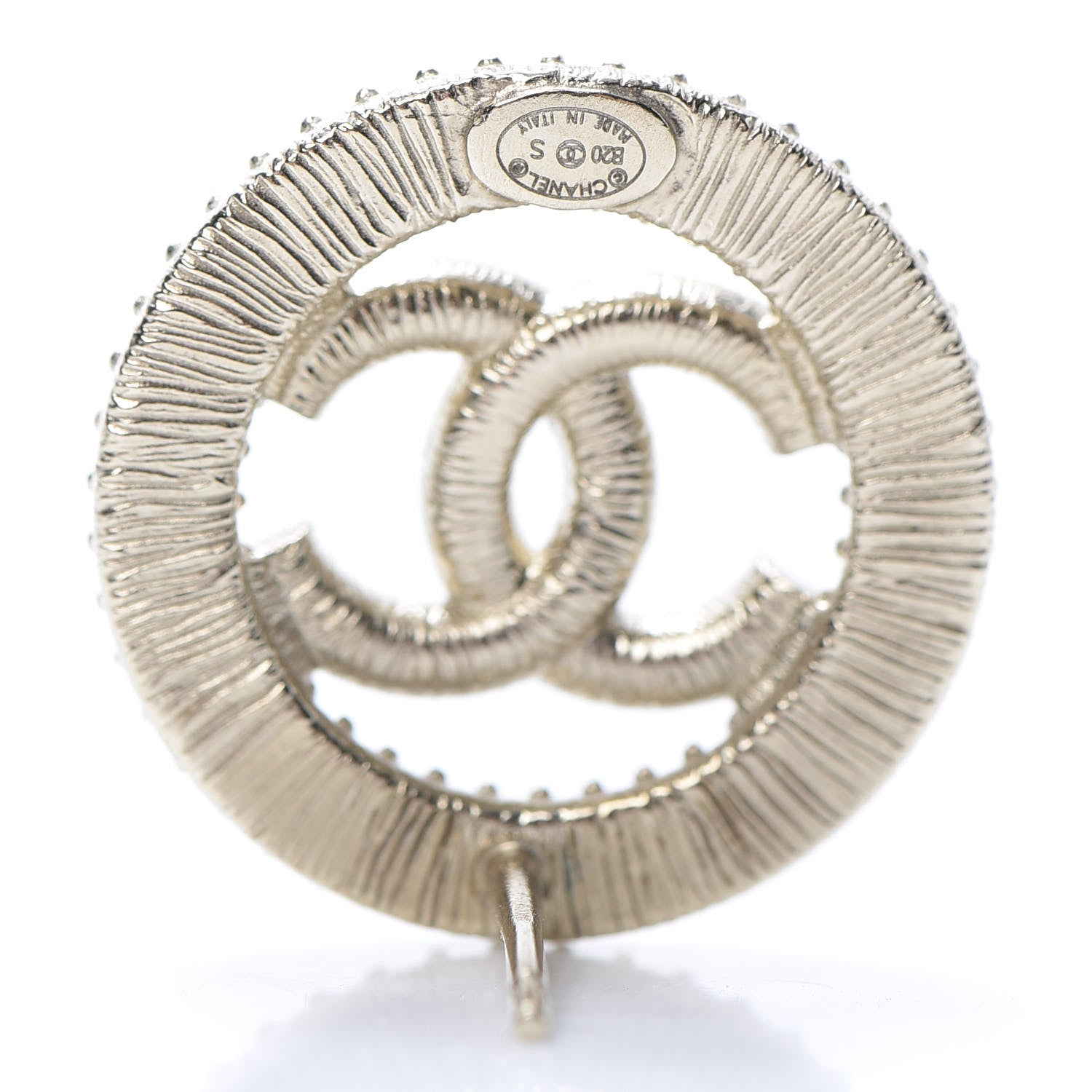 Chanel Crystal CC Vendome Round Earrings Gold 4 of 5