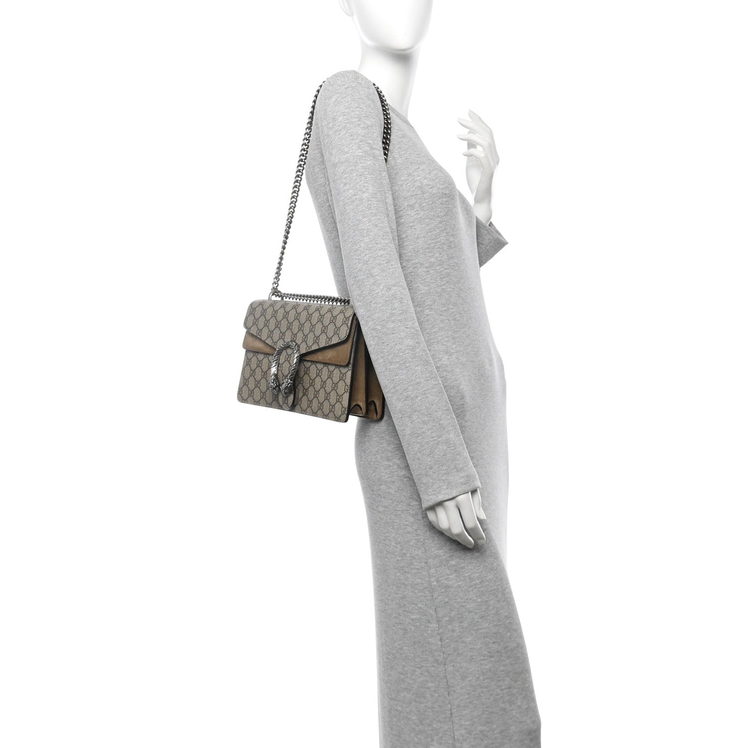 Gucci GG Supreme Monogram Small Dionysus Shoulder Bag Taupe 2 of 10