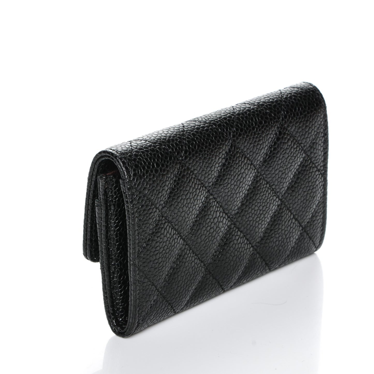 Caviar Quilted Card Holder Black