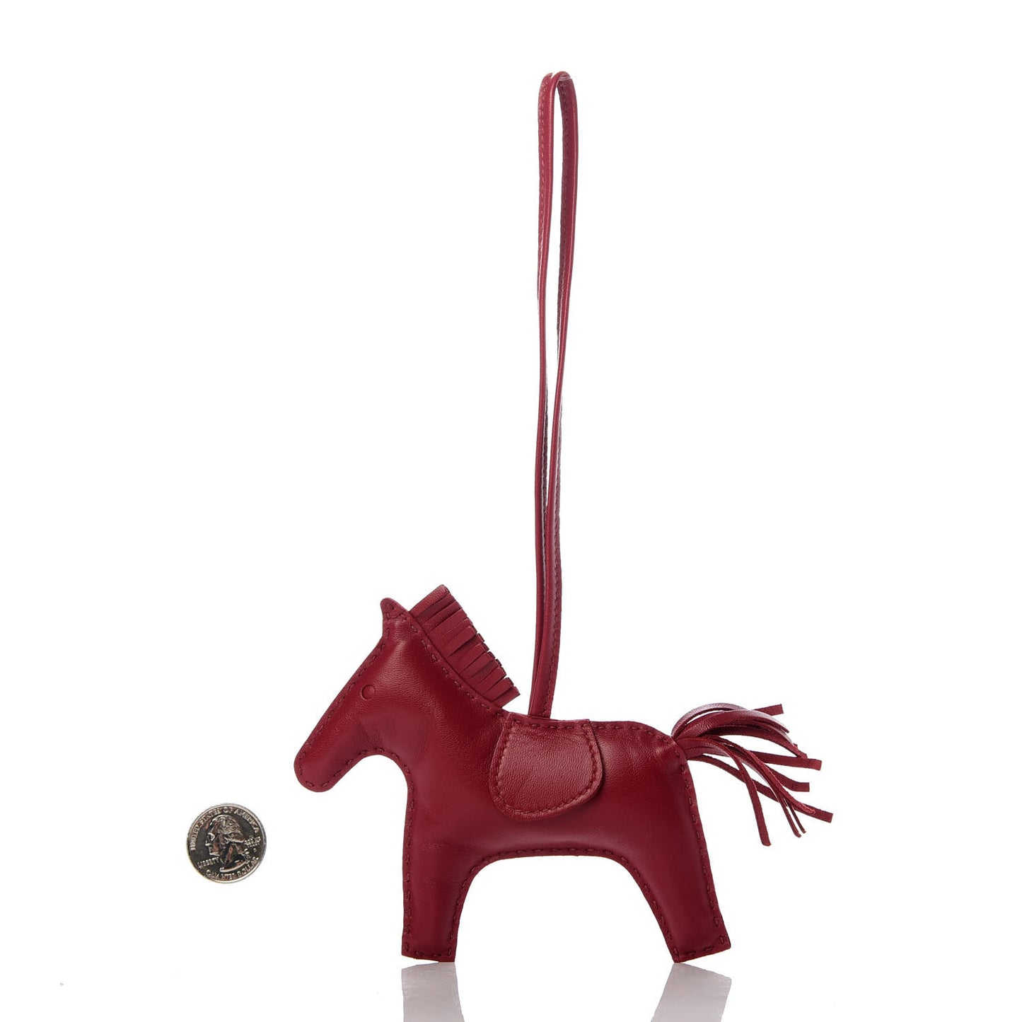 Milo Lambskin Grigri Rodeo Horse Bag Charm MM Rubis