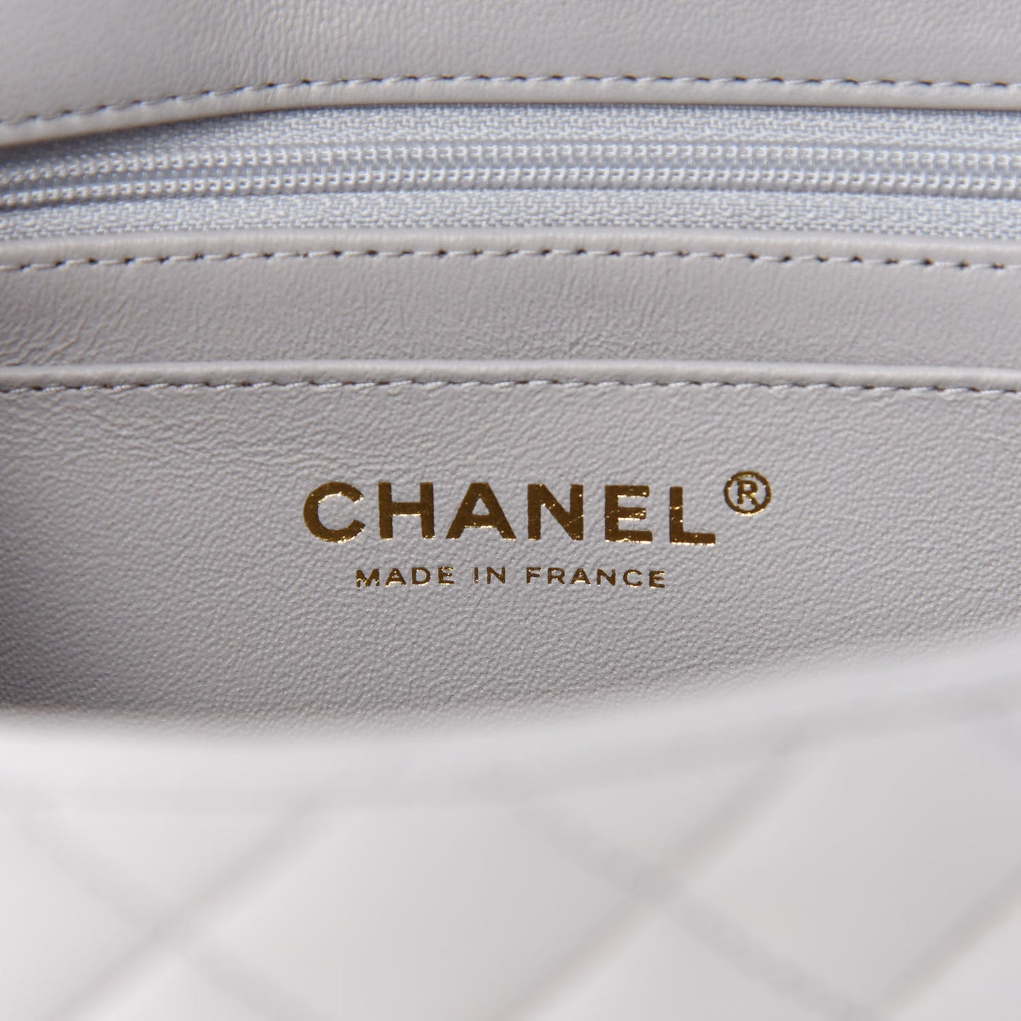 Lambskin Quilted Mini Top Handle Rectangular Flap Grey