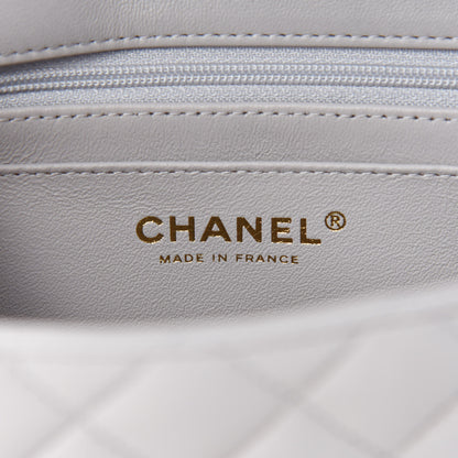 Chanel Lambskin Quilted Mini Top Handle Rectangular Flap Grey 6 of 11