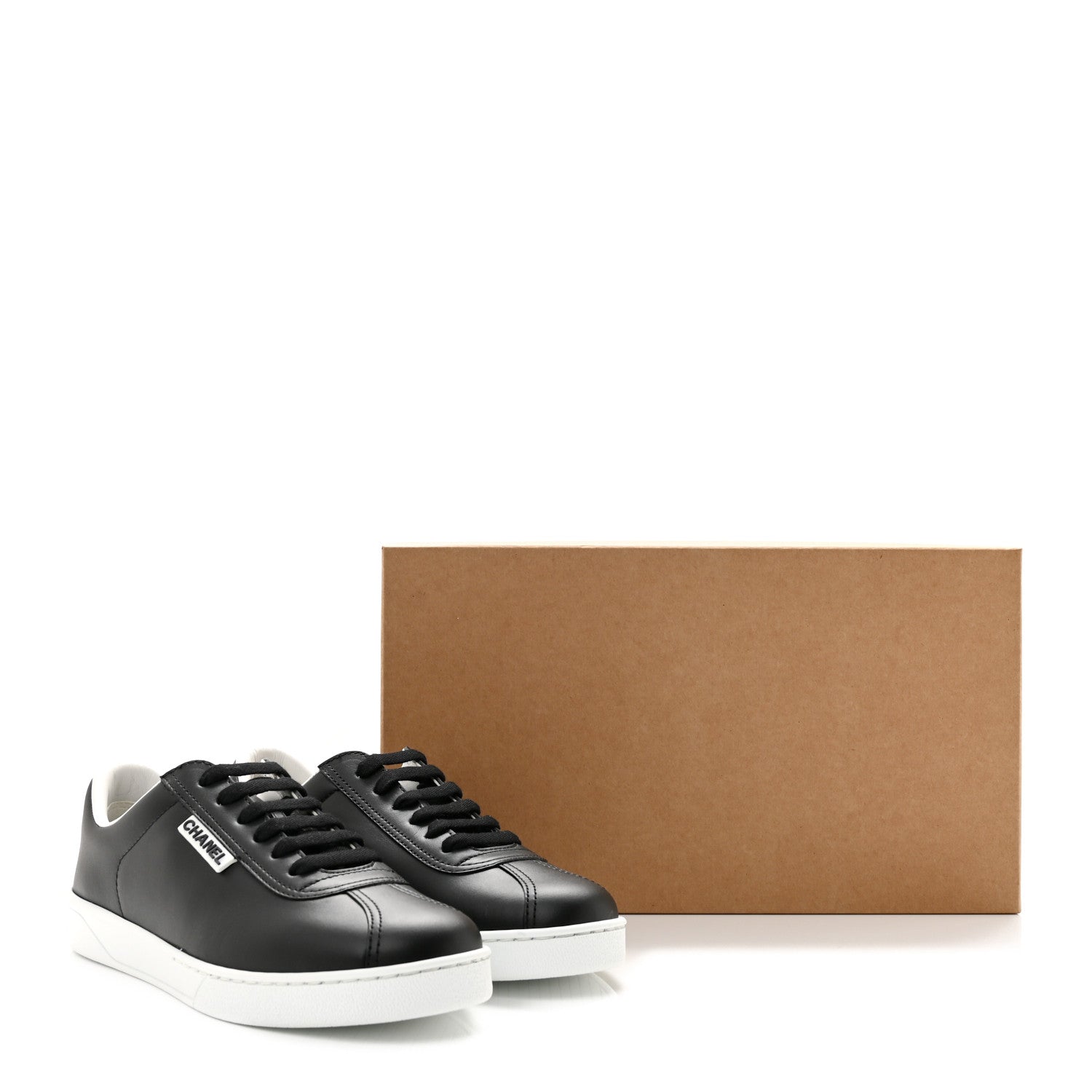 Chanel Calfskin CC Womens Sneakers 37 Black 10 of 10