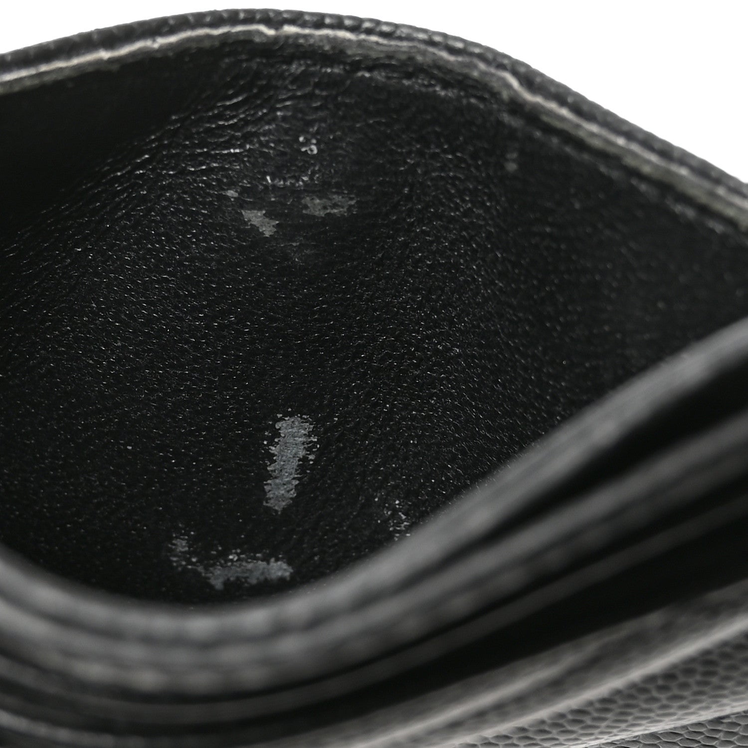 Saint Laurent Grain De Poudre Matelasse Chevron Monochrome Monogram Credit Card Case Black 8 of 8