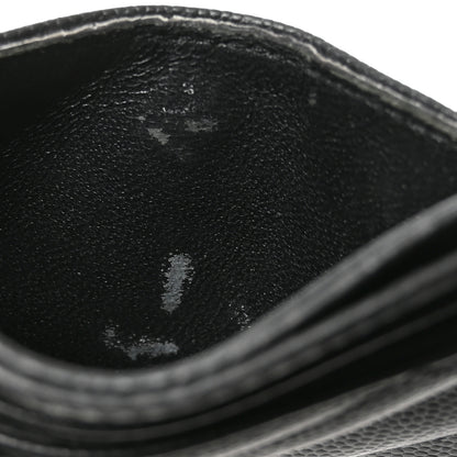 Saint Laurent Grain De Poudre Matelasse Chevron Monochrome Monogram Credit Card Case Black 8 of 8