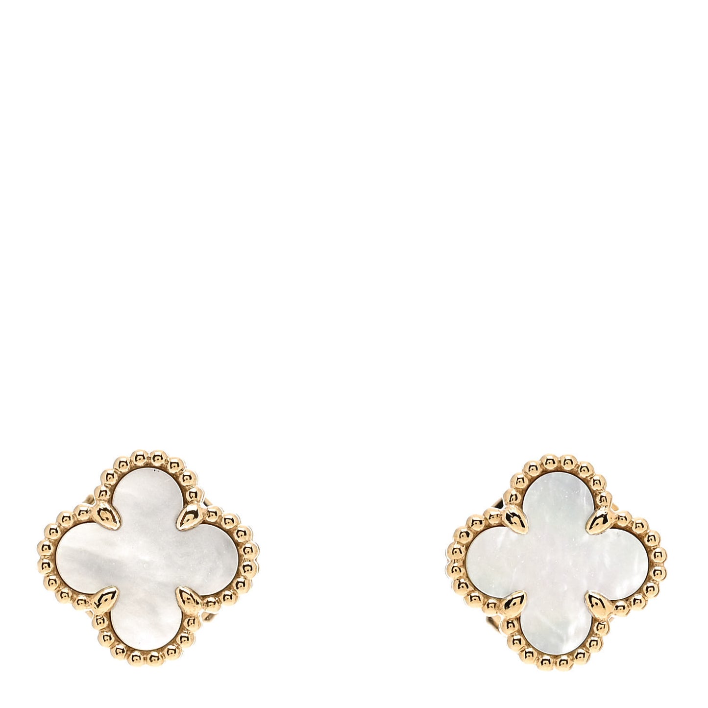 18K Yellow Gold Mother of Pearl Sweet Alhambra Earrings