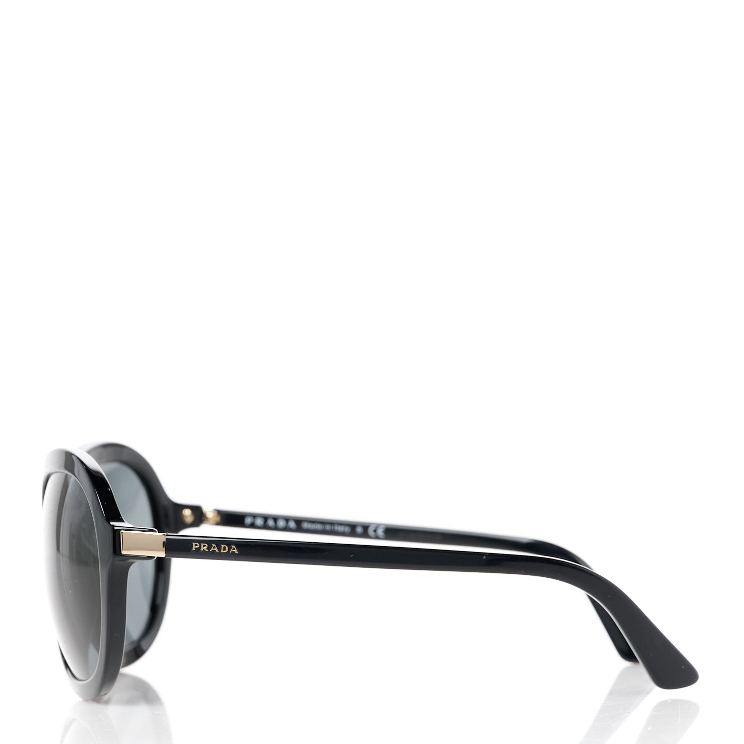 Prada Acetate Heritage Round Sunglasses SPR09V Black 3 of 8