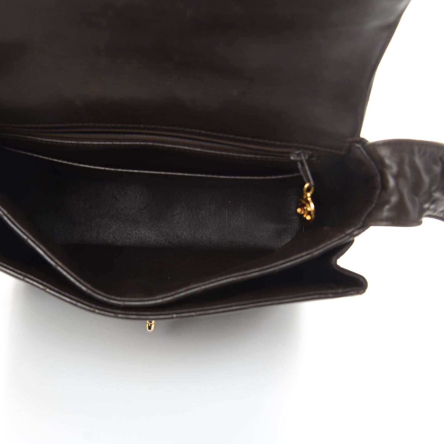 Chanel Lambskin Quilted Flap Shoulder Bag Dark Brown 5 of 17