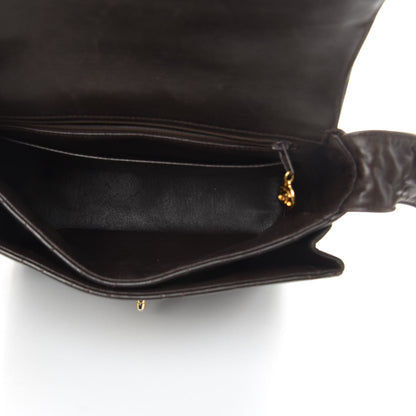 Chanel Lambskin Quilted Flap Shoulder Bag Dark Brown 5 of 17