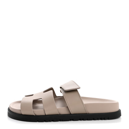Hermes Calfskin Womens Chypre Sandals 36 Beige Mastic 1 of 10