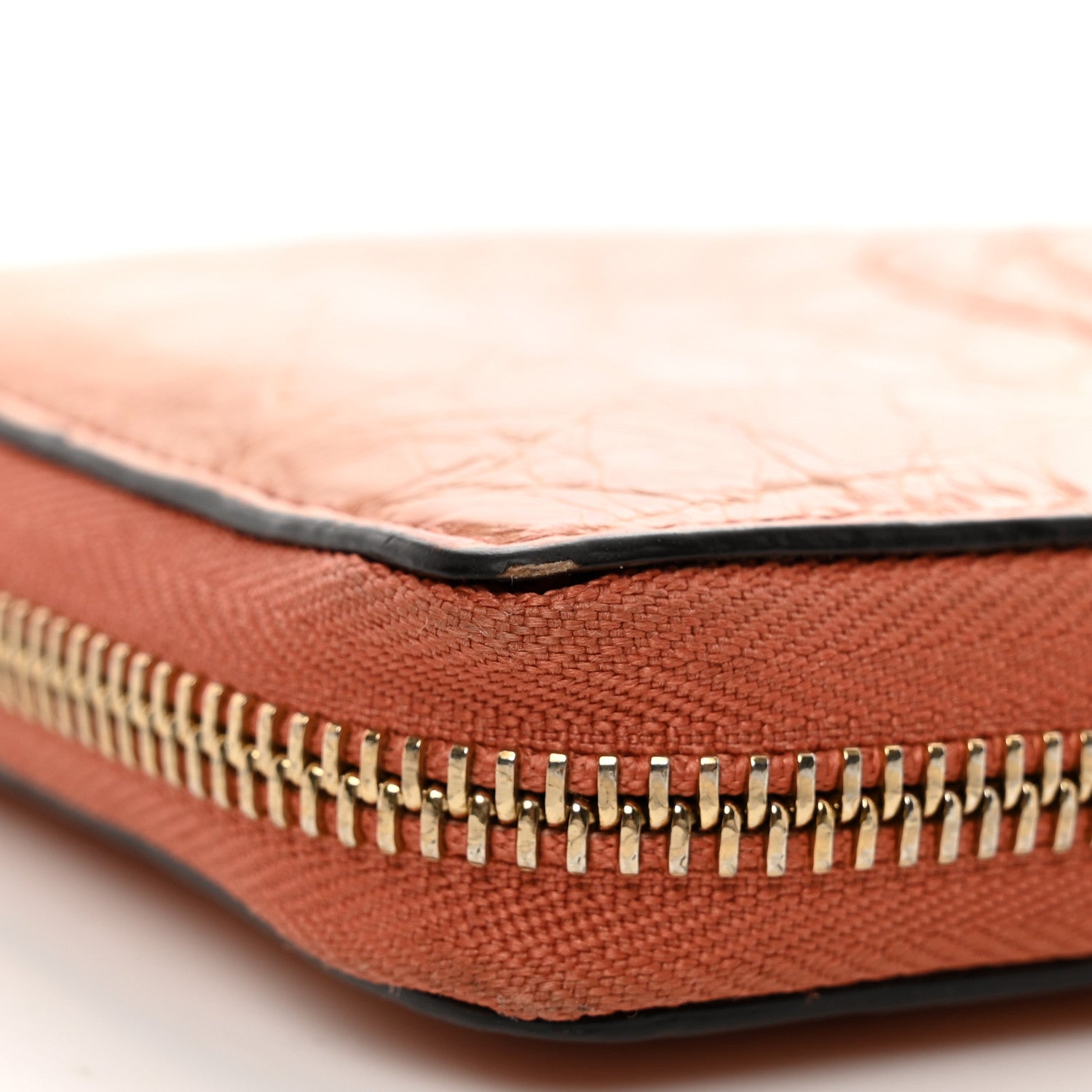 Gucci Crocodile Soho Zip Around Wallet Orange 8 of 8