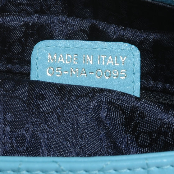 Calfskin Cannage Tote Turquoise