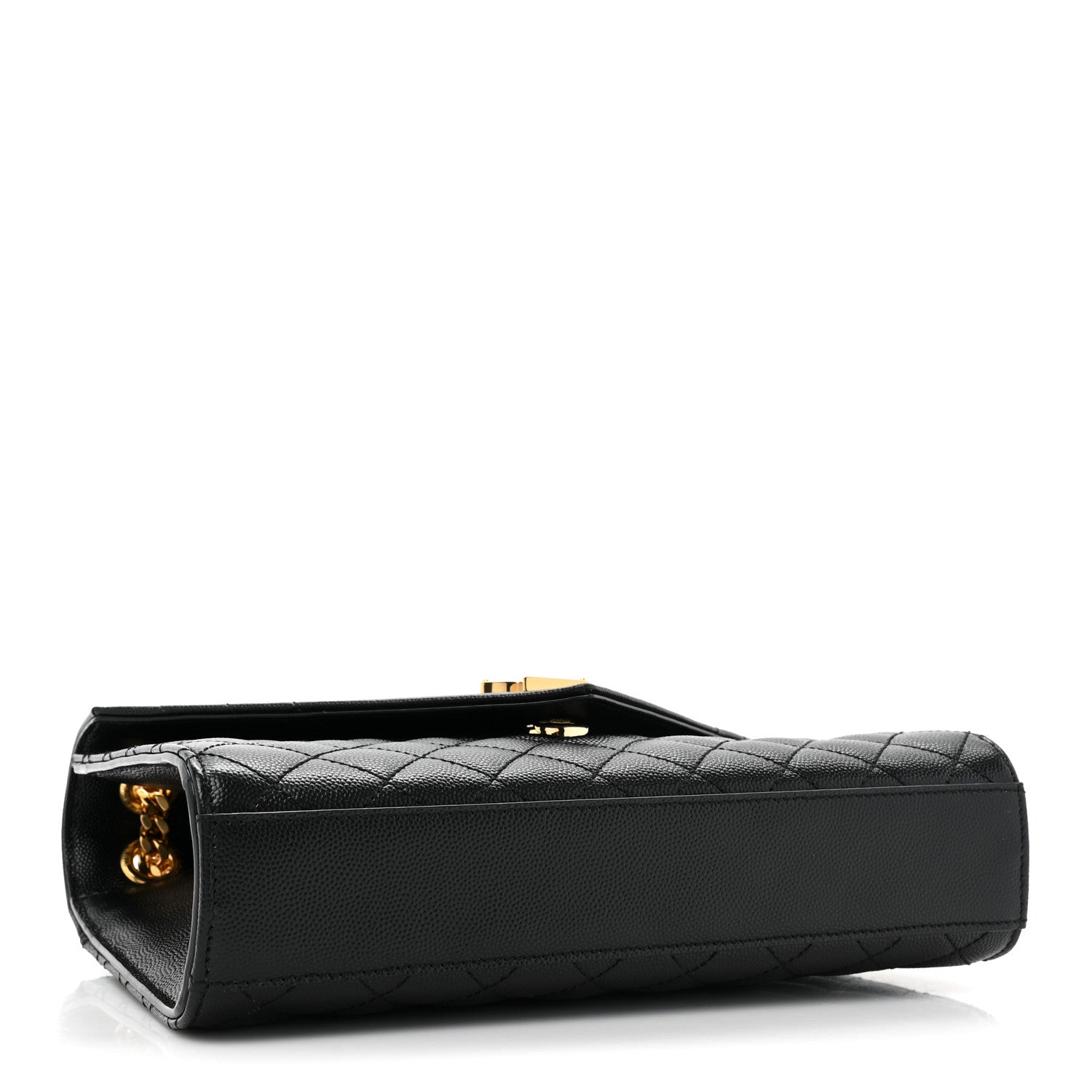 Saint Laurent Grain De Poudre Textured Mixed Matelasse Triquilt Medium Monogram Satchel Black 4 of 9