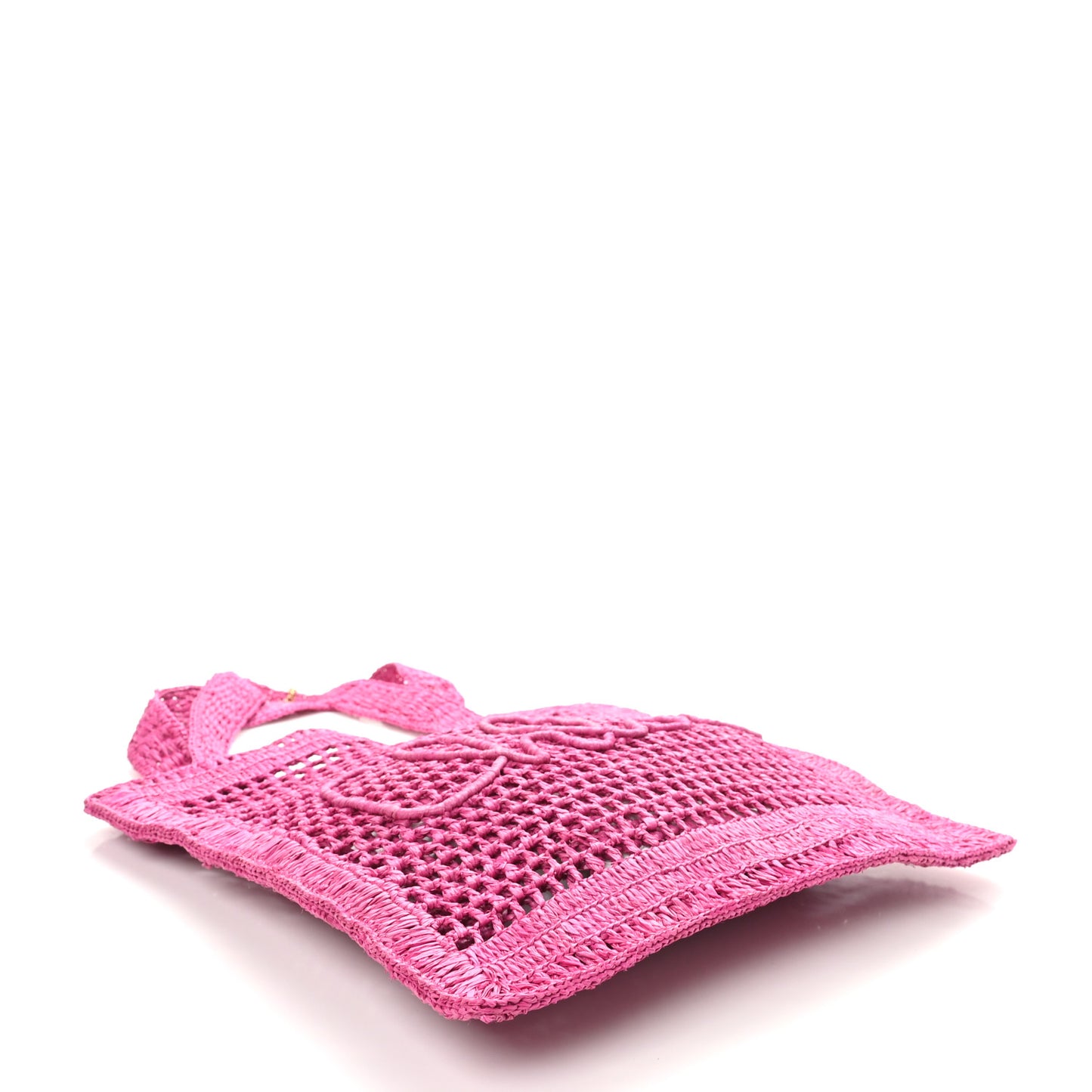 Raffia Summer Banana Tote Fuchsia Rose