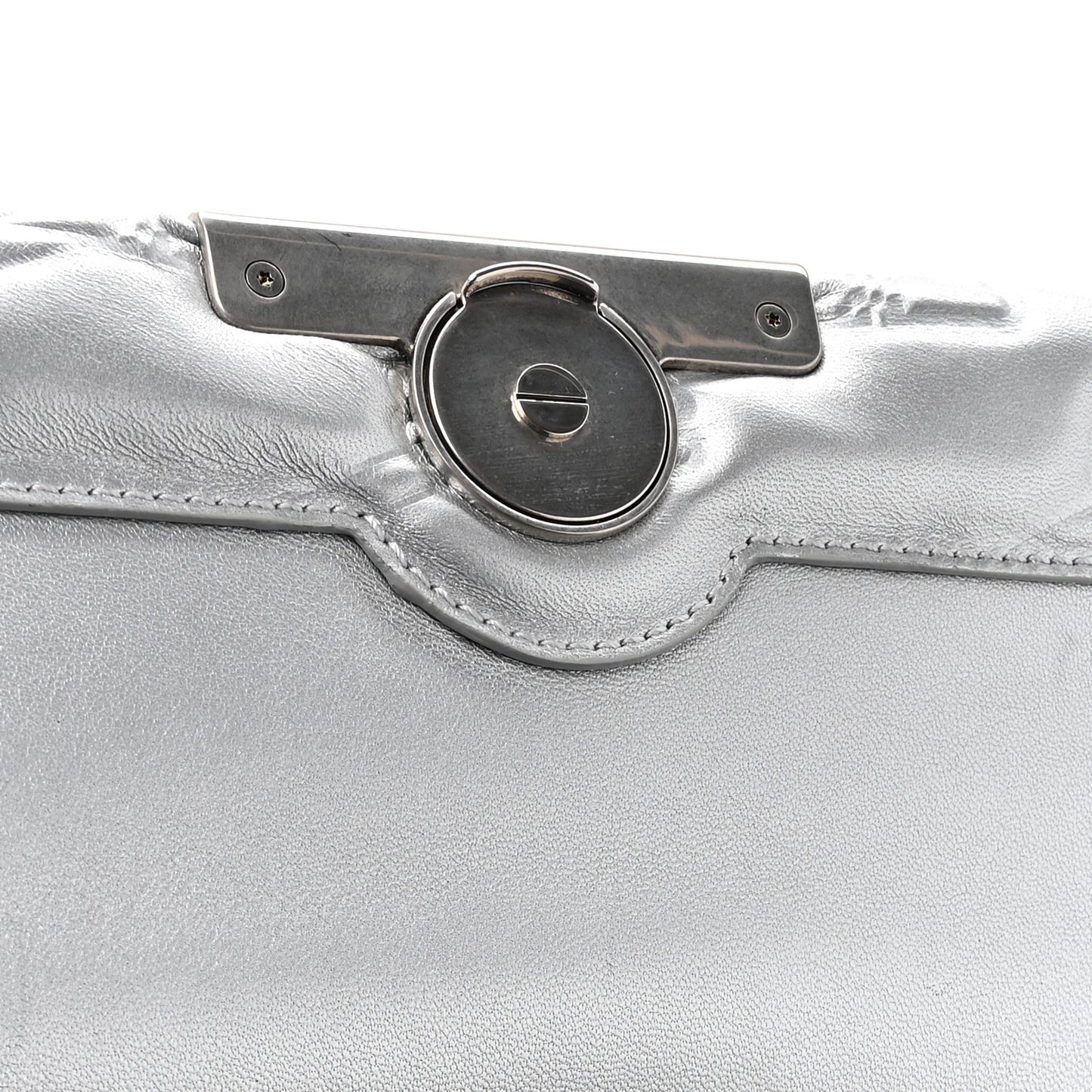 Nappa Allover License BB Monogram Embossed Medium Triplet Bag Silver