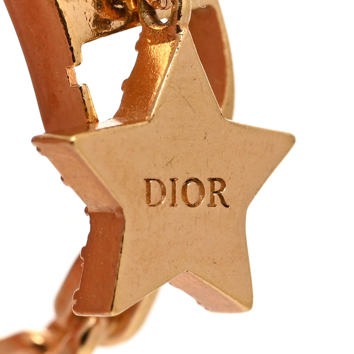 Christian Dior Metal Crystal Star CD Ring L 54/7 Gold 4 of 4