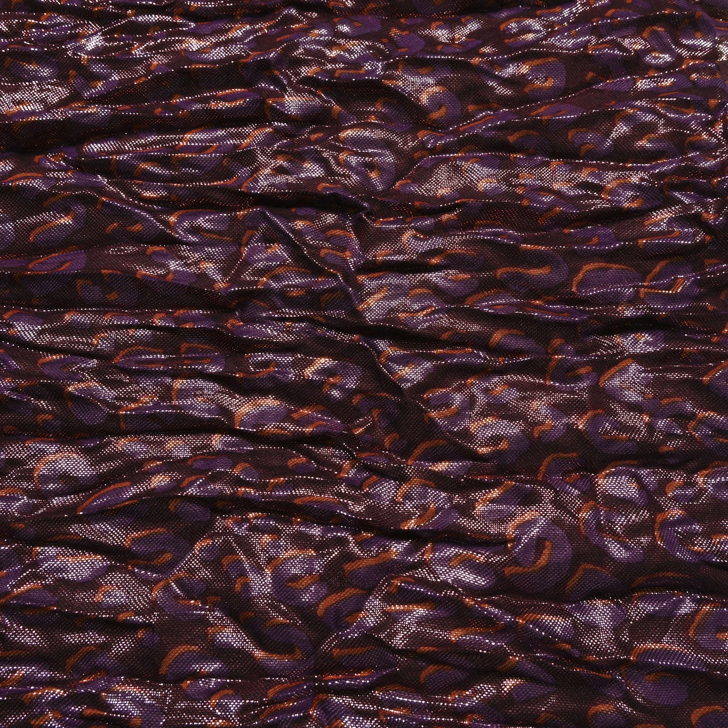 Cashmere Silk Polyester Stephen Sprouse Disco Leopard Stole Purple