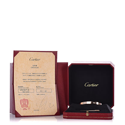 Cartier 18K Pink Gold 4 Diamond LOVE Bracelet 16 7 of 7