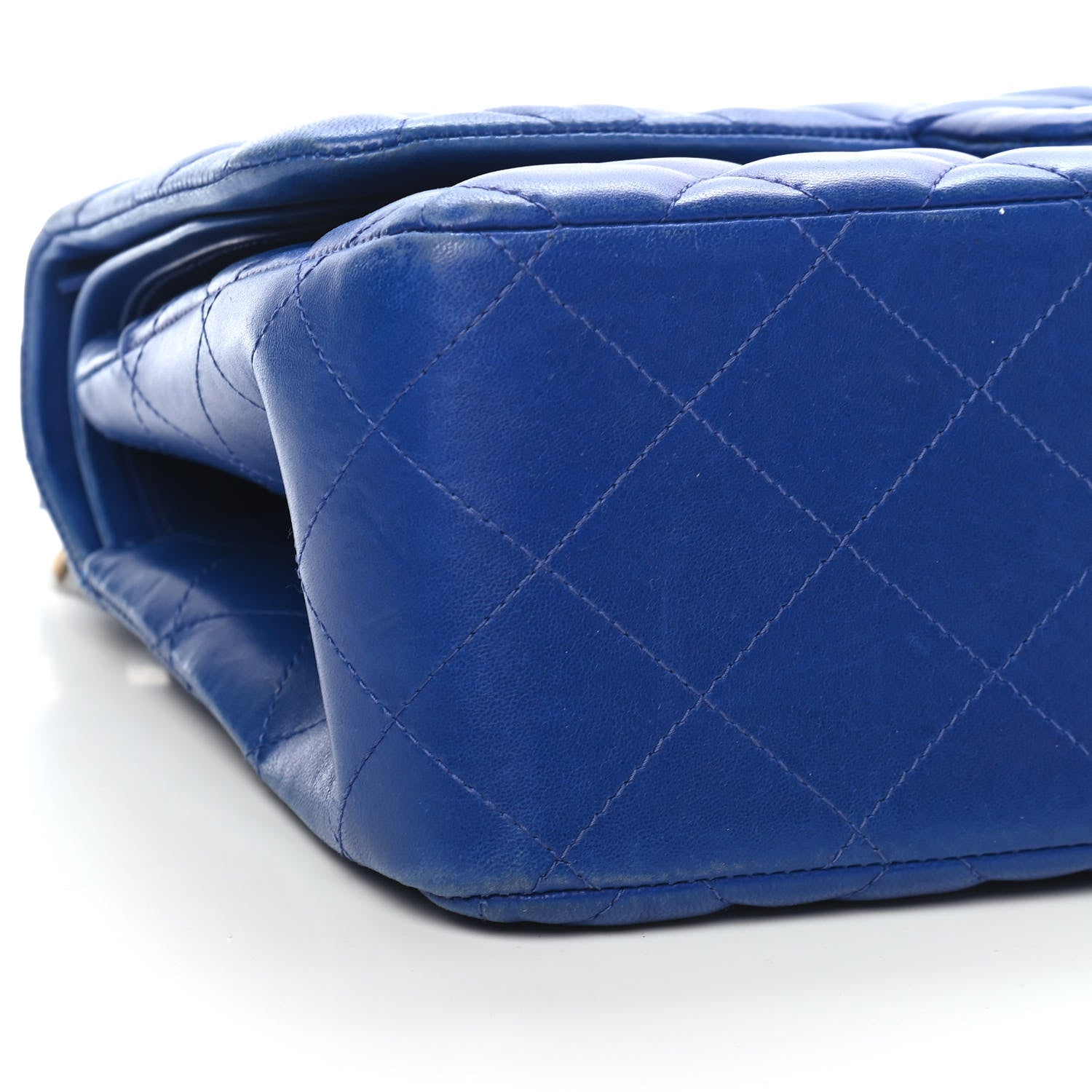 Chanel Lambskin Quilted Jumbo Double Flap Blue 8 of 12