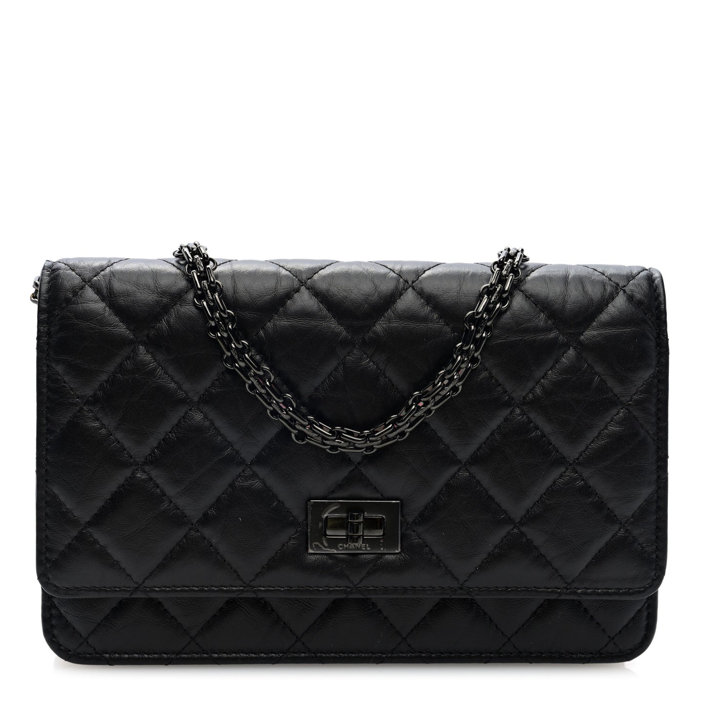 Aged Calfskin Quilted Reissue Wallet On Chain WOC So Black