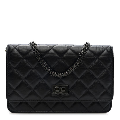 Chanel Aged Calfskin Quilted Reissue Wallet On Chain WOC So Black 1 of 11