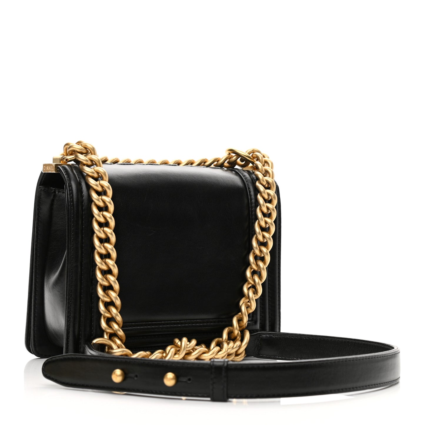 Calfskin Mini Boy Flap Black