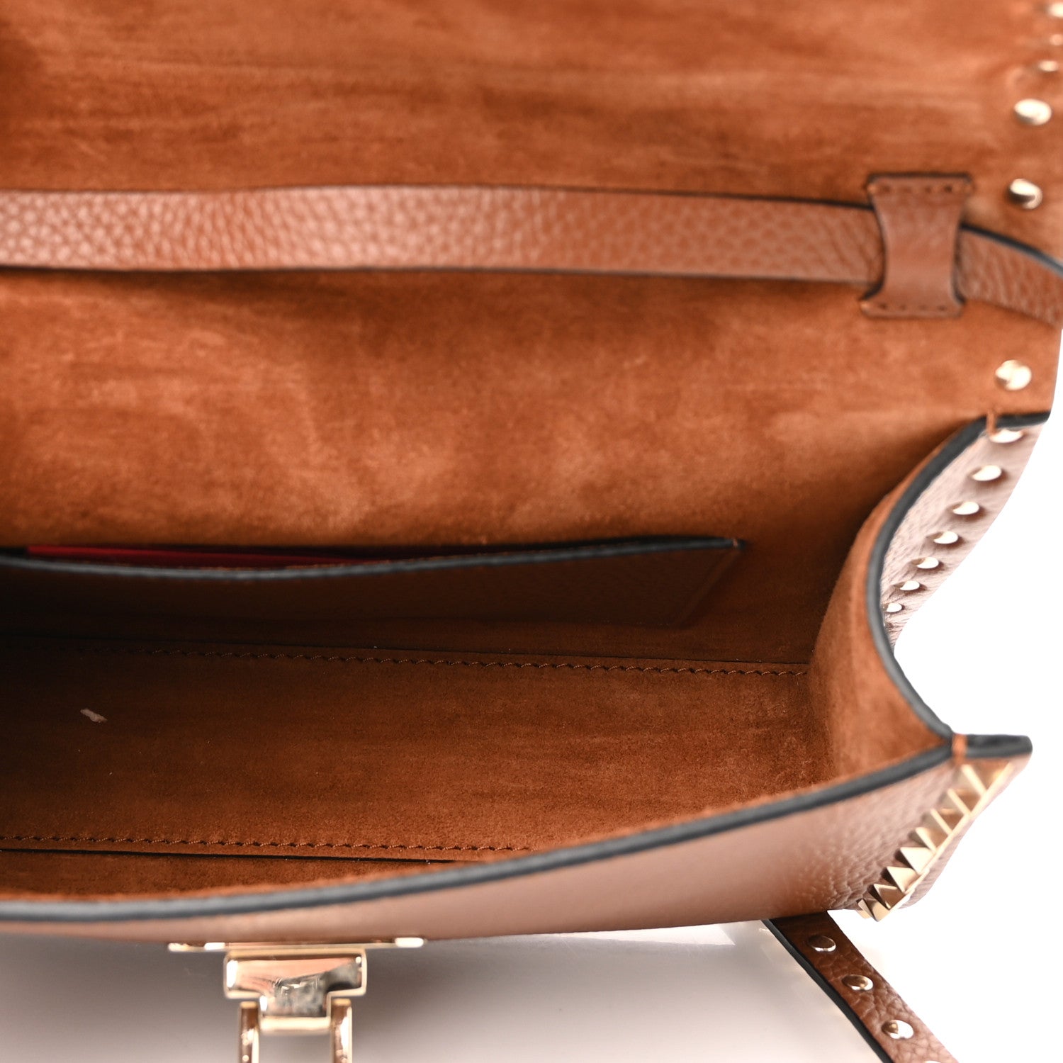 Valentino Garavani Pebbled Calfskin Medium Rockstud Flip Lock Crossbody Bag Bright Cognac 4 of 8