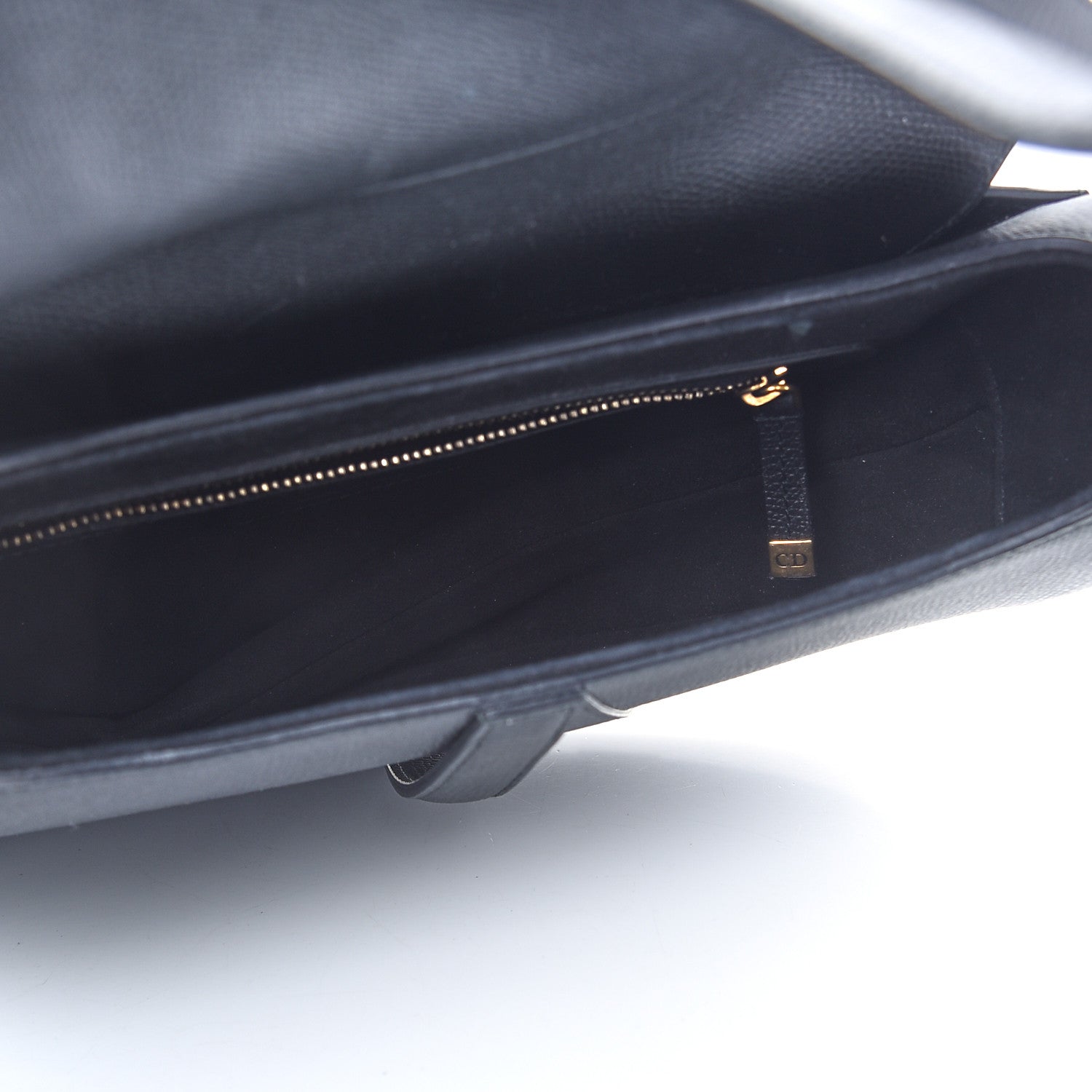 Christian Dior Grained Calfskin Saddle Bag Black 5 of 9