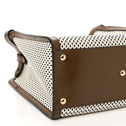 Fendi Vitello Liberty Glossy Lambskin Perforated Medium Peekaboo X-Lite White Ice Rust Maya 9 of 10