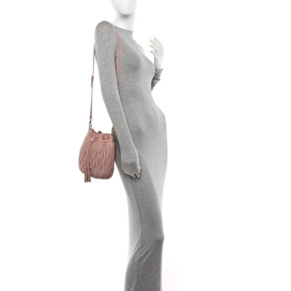Miu Miu Nappa Matelasse Small Bucket Bag Orchidea 2 of 14