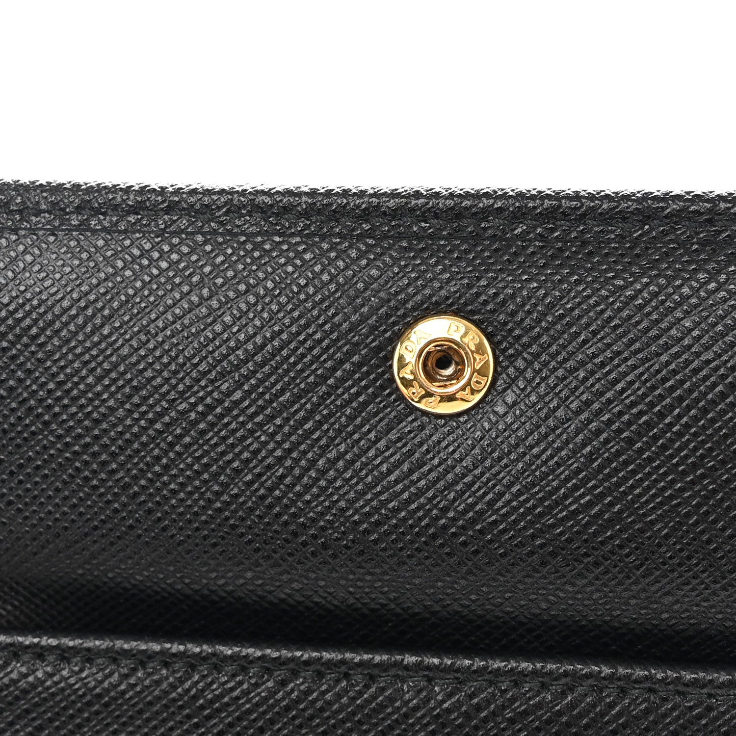 Prada Saffiano Triangle Bi-Fold Wallet Black 8 of 12