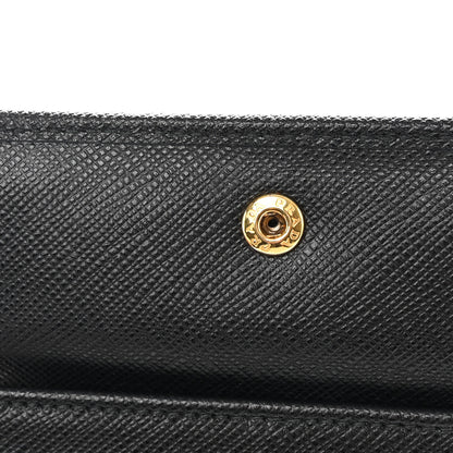 Prada Saffiano Triangle Bi-Fold Wallet Black 8 of 12