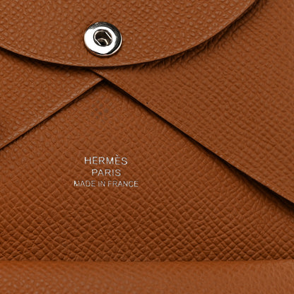 Hermes Epsom Calvi Duo Card Case Gold 6 of 8