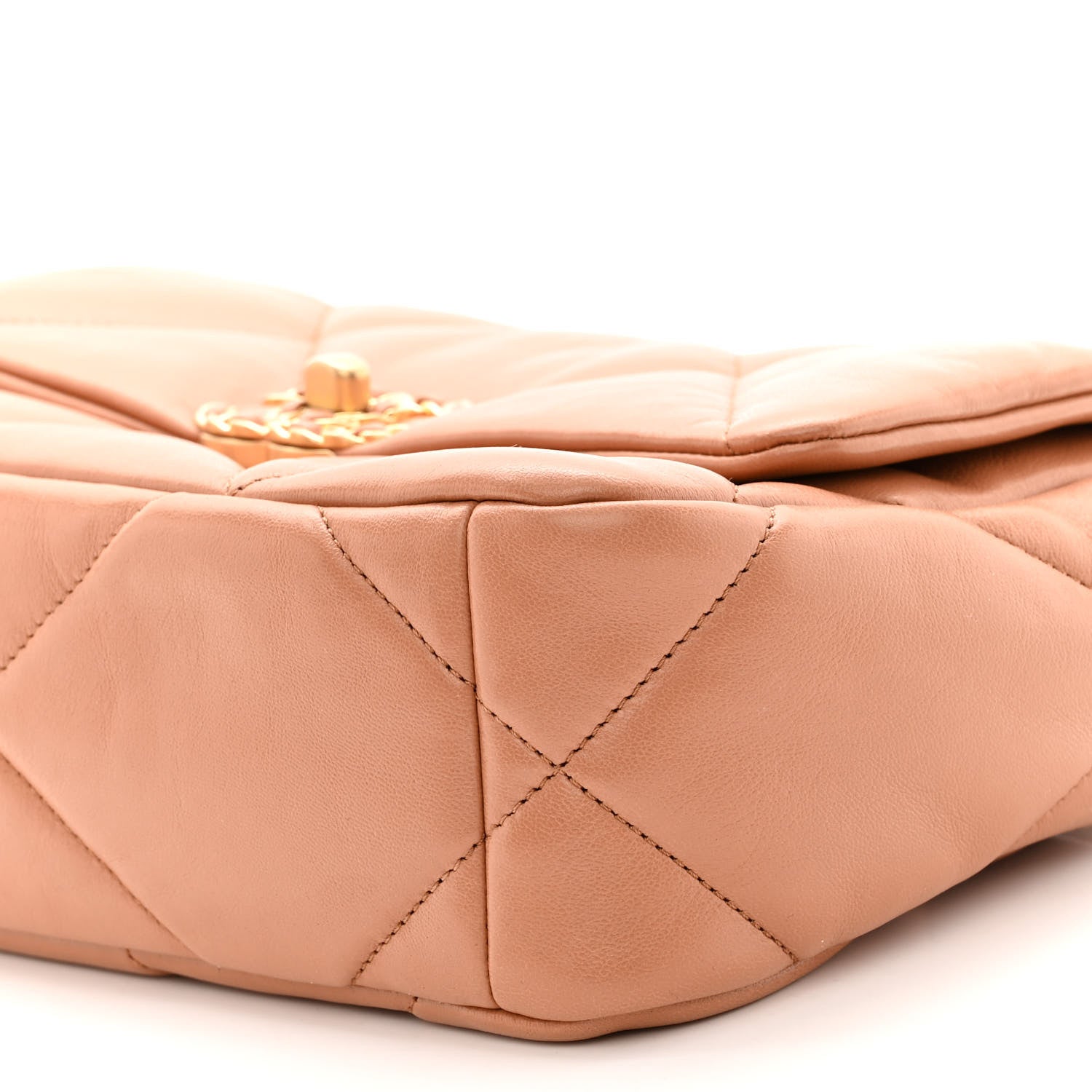 Chanel Lambskin Quilted Medium Chanel 19 Flap Light Brown 10 of 10