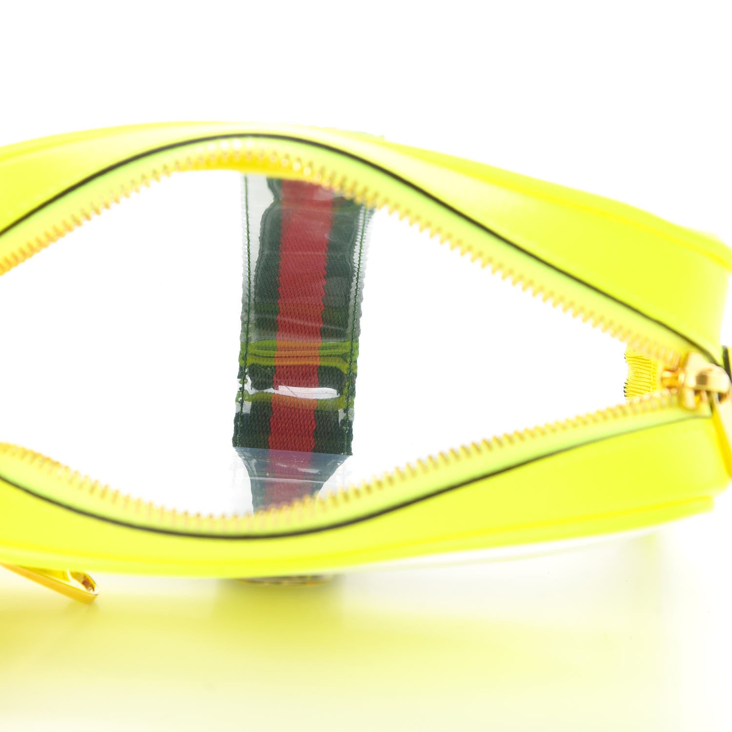 Gucci Vinyl Web Mini Ophidia Transparent Shoulder Bag Yellow Fluo 5 of 13