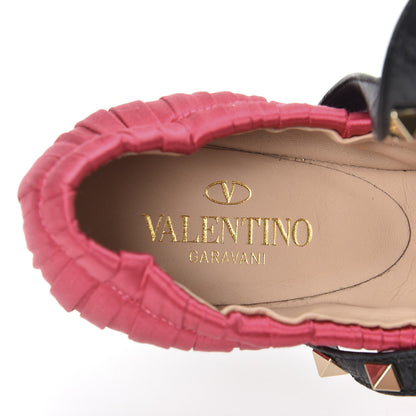 Valentino Garavani Satin Rockstud Ankle Strap Ballet Flats 35 Fuchsia 7 of 13