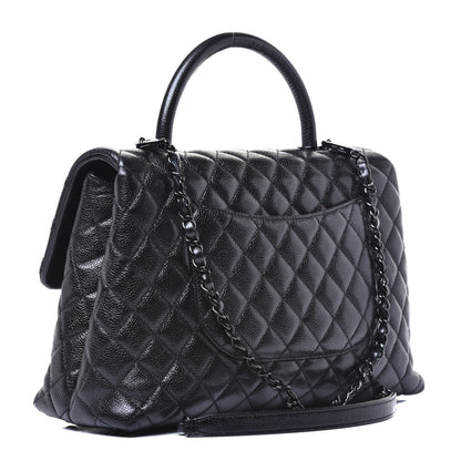 Chanel Caviar Quilted Medium Coco Handle Flap So Black 3 of 10