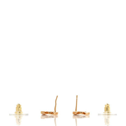 Chanel Metal CC Paris Button Stud Earrings Gold 3 of 5