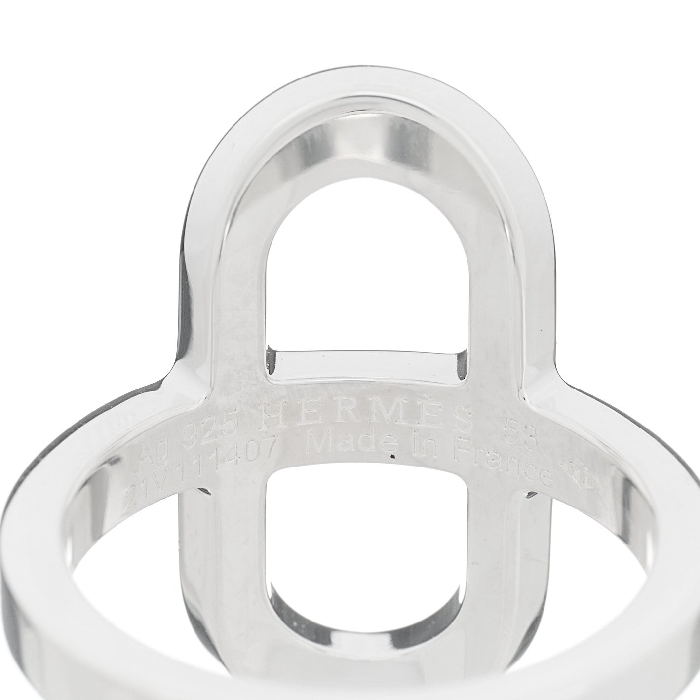 Hermes Sterling Silver Small Ever Chaine d'Ancre Ring 53 6.5 3 of 3