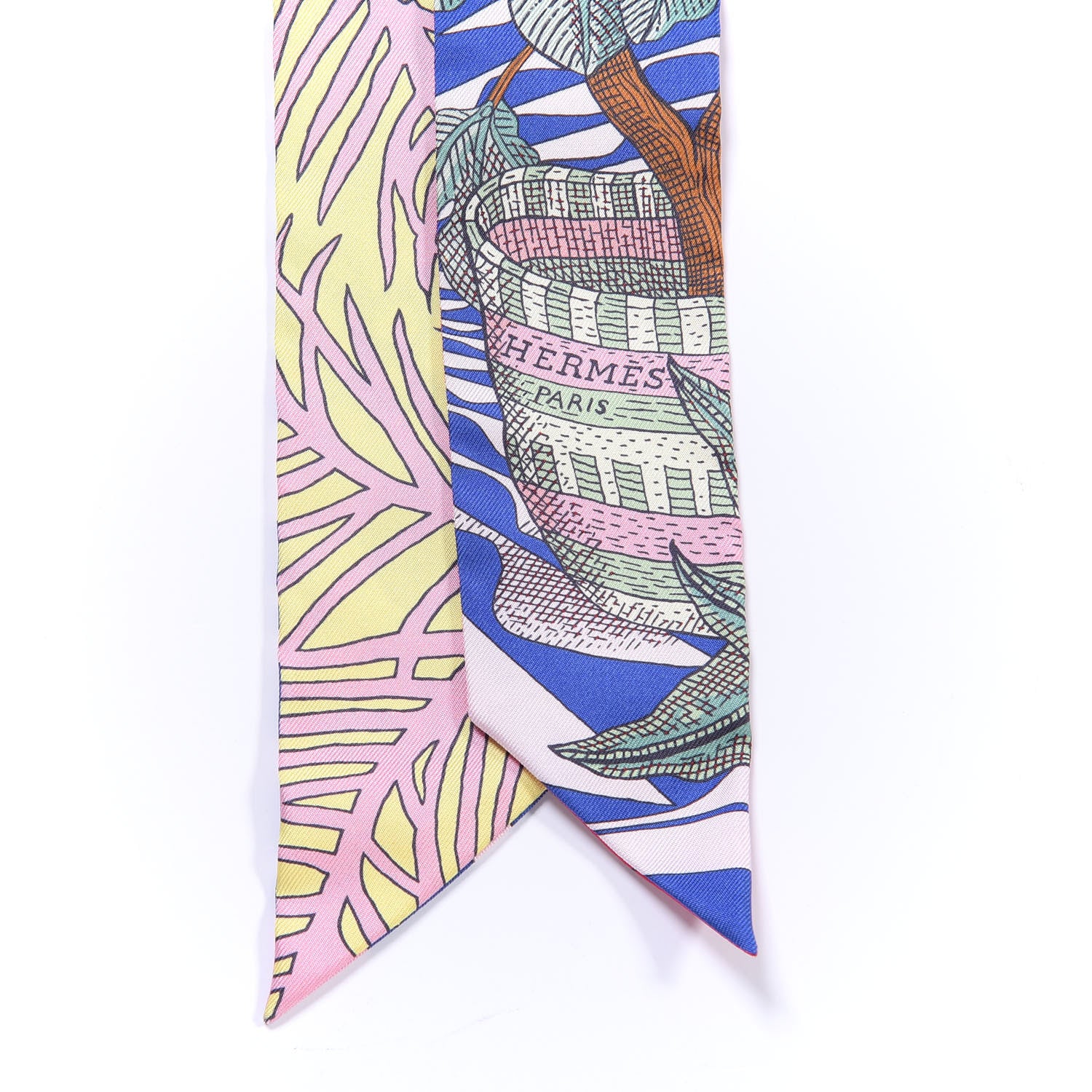 Hermes Silk La Danse Des Amazones Twilly Bleu Roy Vert Jaune 3 of 4